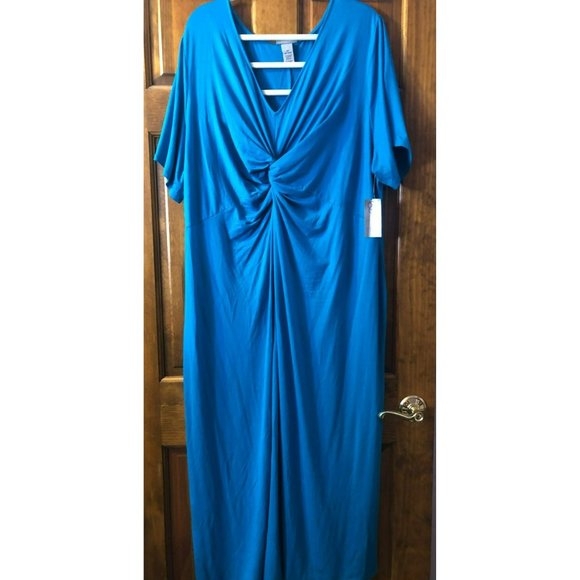 Catherines Dresses & Skirts - NWT Catherines 4X Womens Twist-Knot Teal SS Dress